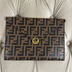 Fendi Diamond Flat Leather Bag
